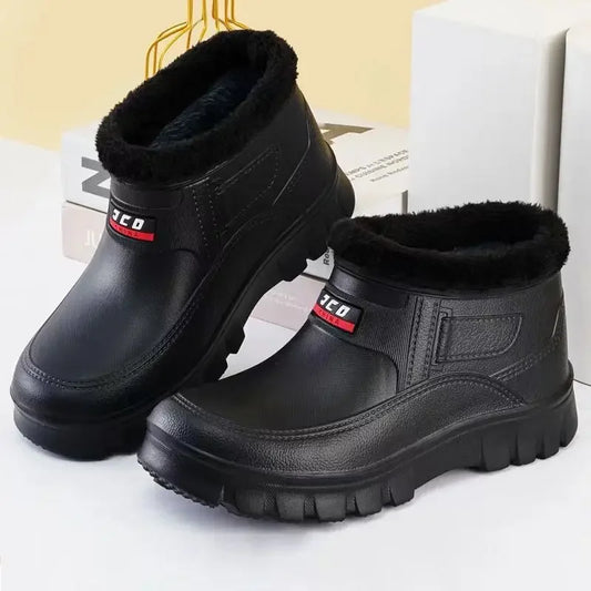 Winter Keep Warm Men Cotton Shoes Plush Plus Size Snow Snow Boots  Outdoor Motion Casual  Snow Boots Outdoor Car Washing Shoes