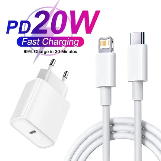 PD 20W Fast Charger For iPhone 14 13 12 11 Pro Max Mini 7 8 Plus XR Type C Cable Fast Charging Date Cord Phone Accessories