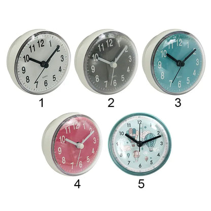 Mini Sucker Wall Clock Bathroom Anti-Fog Waterproof 7cm Kitchen Toilet Living Room Waterproof Small Quartz Table Clock