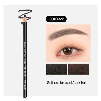 6 Colors Option Eyebrow Pencil Waterproof and Non-smudge Genuine Wood Hard Core Wholesale Wood Eyebrow Pencil Eyebrow Pen Golden