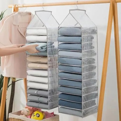 Hanging wardrobe clothing organizer home layering fabric organizer bag separator bag storage and hanging bag