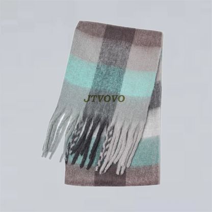 Fashion New Korea Styles Cashmere Scarf Winter Women Warm Thick Shawl Wraps Female Pashmina Long Tassel Foulard Blanket