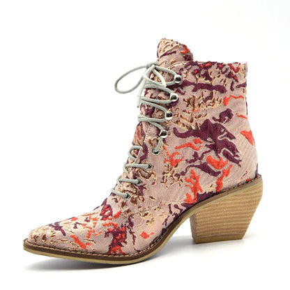 Women ankle boots free big size 23-26.5cm length shipping women shoes winter woman embroidered  Flower fashion all match