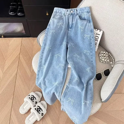 High-waisted Slimming Jeans For Women Summer New Arrival Sweet Spicy Straight-leg Pants Long Length Fashionable Design