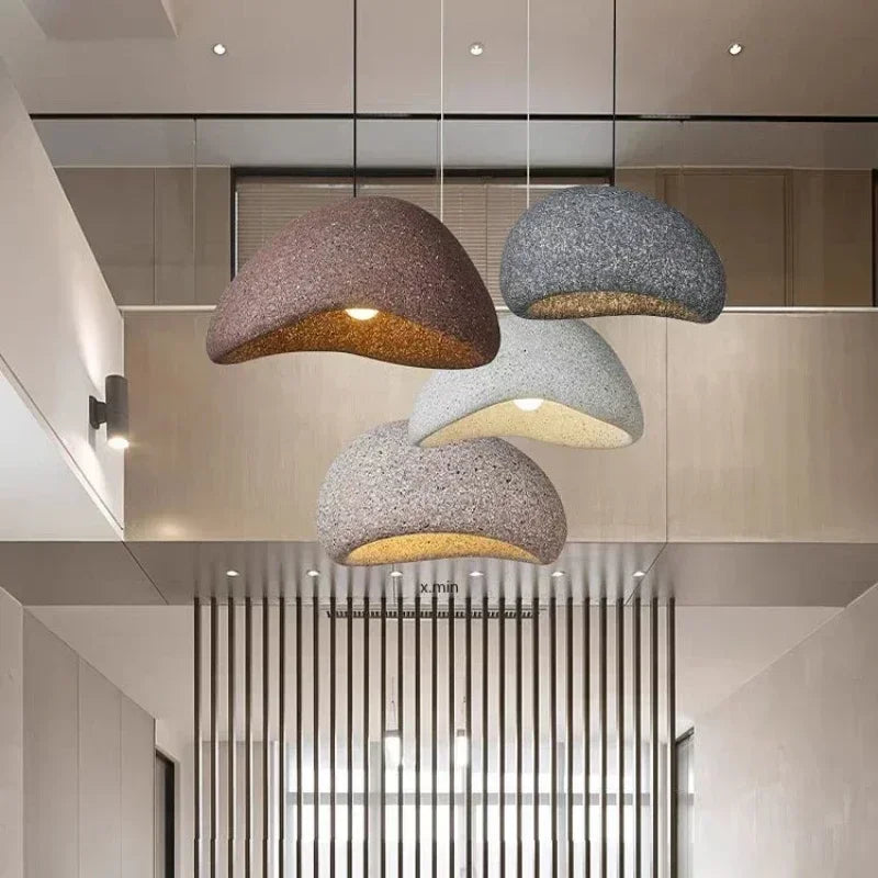 Lámpara colgante LED japonesa Wabi-Sabi, lámpara colgante retro para interiores, lámpara colgante moderna y sencilla para sala de estar, dormitorio, bar