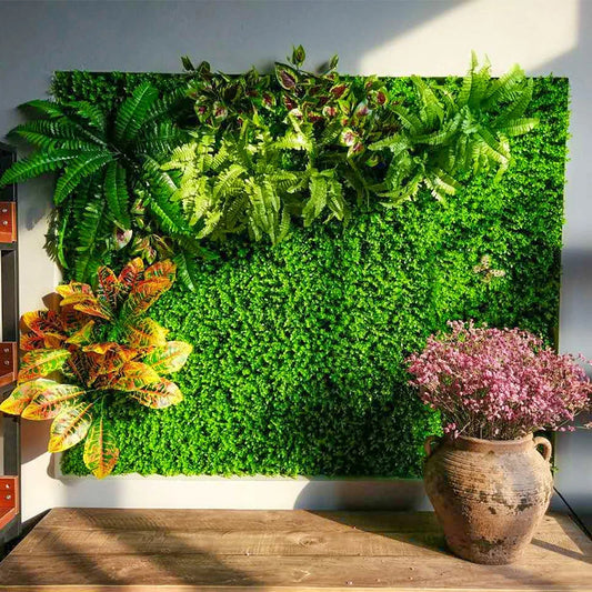 Artificial Plants Grass Wall Panel Boxwood Hedge 16X24in Faux Eucalyptus Greenery Backdrop Suitable for Outdoor Indoor Garden