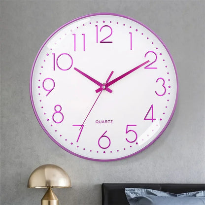 Simple Digital Wall Clock Silent Non-ticking Punch-free Wall Mounted Clock for  Kitchen Living Room Bedroom Bathroom