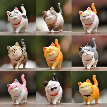 1 Piece Cute Cat Ornaments Bell Cat Animal Fairy Garden Figurines Accessories Home Decoration Desktop  Model Birthday Gift