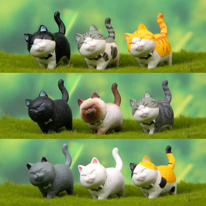 1 Piece Cute Cat Ornaments Bell Cat Animal Fairy Garden Figurines Accessories Home Decoration Desktop  Model Birthday Gift