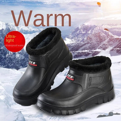 Winter Keep Warm Men Cotton Shoes Plush Plus Size Snow Snow Boots  Outdoor Motion Casual  Snow Boots Outdoor Car Washing Shoes