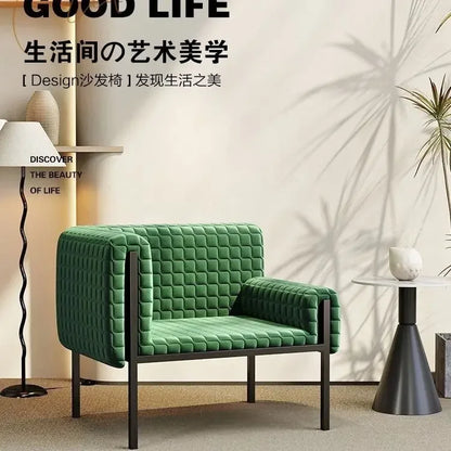 Single Sofa French Style Living Room Freehand Designer Space Fabric Solid Wood Leisure Chair Creative Fashion High-end