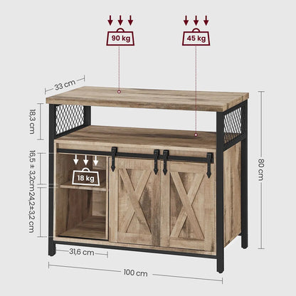 Dining sideboard, kitchen cabinet, storage cabinet, 108.5x43.5x20 cm, LSC092B50