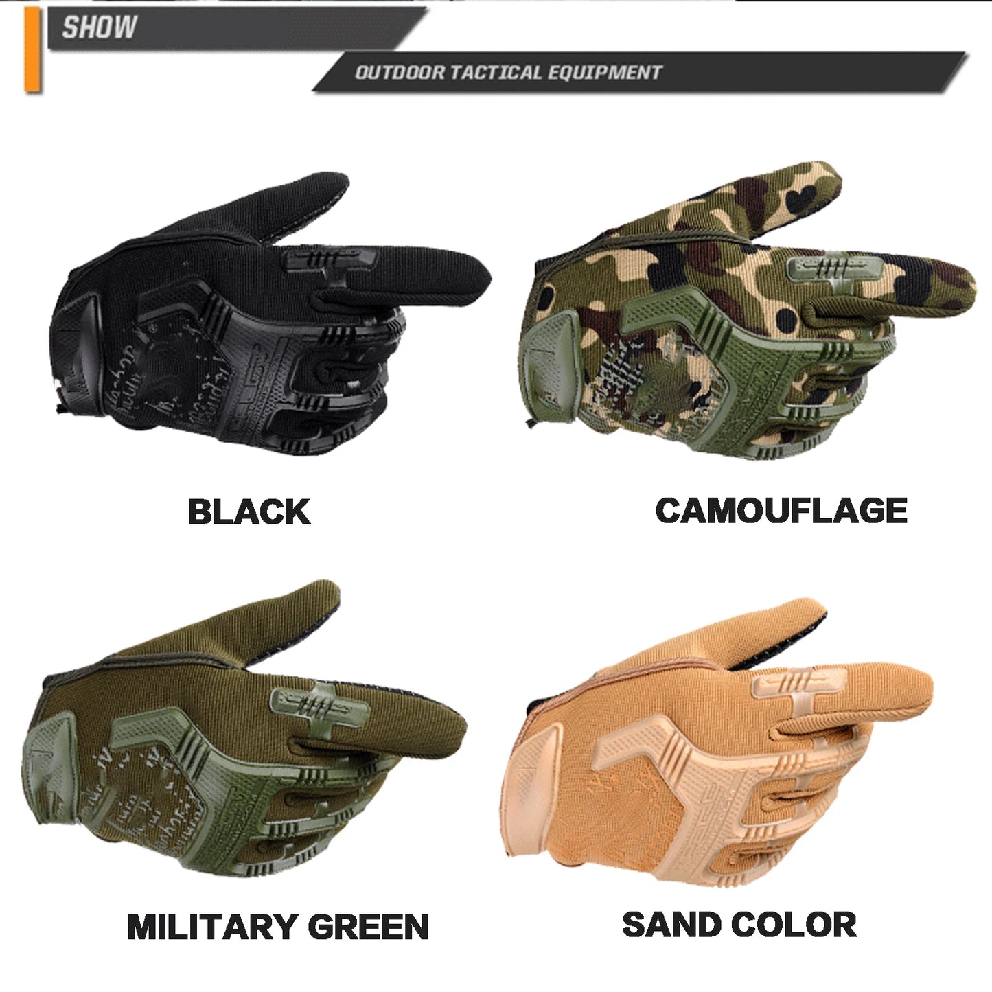 Outdoor Tactical Gloves Tactical Hard Knuckle Half finger Gloves Men's Combat Hunting Shooting Antiskid Workout Fitness Glove