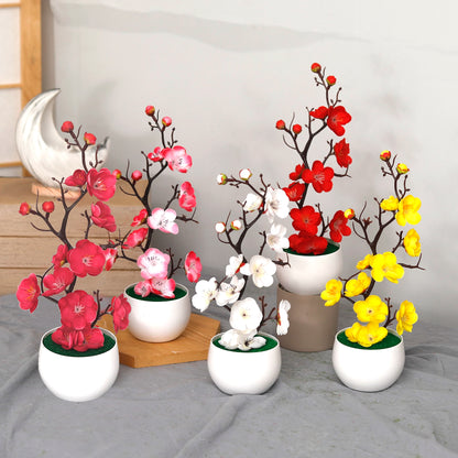 30 cm Artificial Plants Bonsai Small Tree Simulation Pot Plants Fake Flowers Table Potted Ornaments Home Decoration Hotel Garden