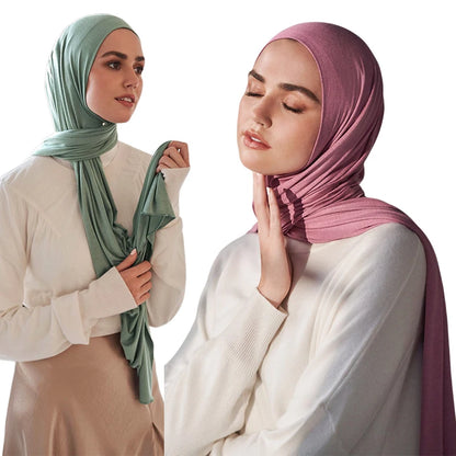 Modal Cotton Jersey Hijab Scarf Long Muslim Shawl Plain Soft Turban Tie Head Wraps For Women Africa Headband 170x60cm