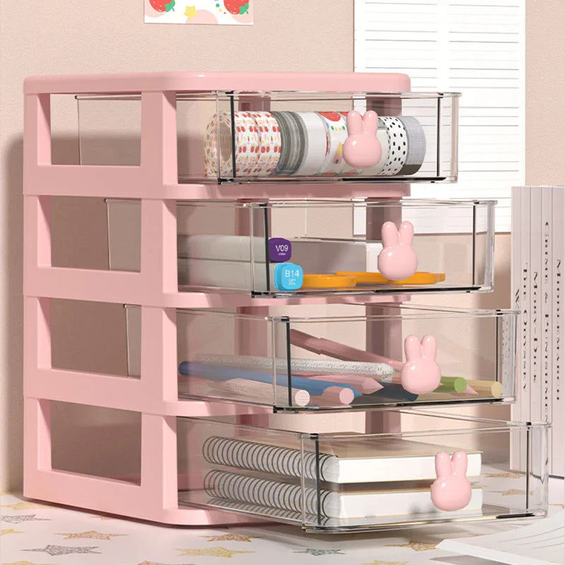 Multifunctional Desktop Storage Drawer Box with Pen Holder and Hair Accessories Storage Rack, Multi-layer Jewelry Box