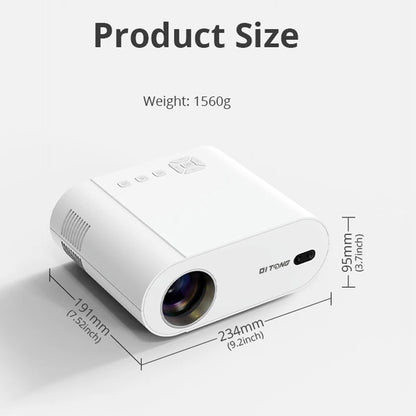 DITONG Projector 4K Android with Dual WiFi 6 and Bluetooth Auto Keystone Auto Focus Home Theatre HD Native 1080P Outdoor Movie