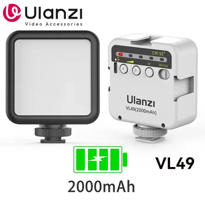 Ulanzi VL49 6W Mini Vlog LED Fill Light White 2000mAh 5500K Zoom Lighting Photographic Lighting Video Phone Selfie Fill Lamps