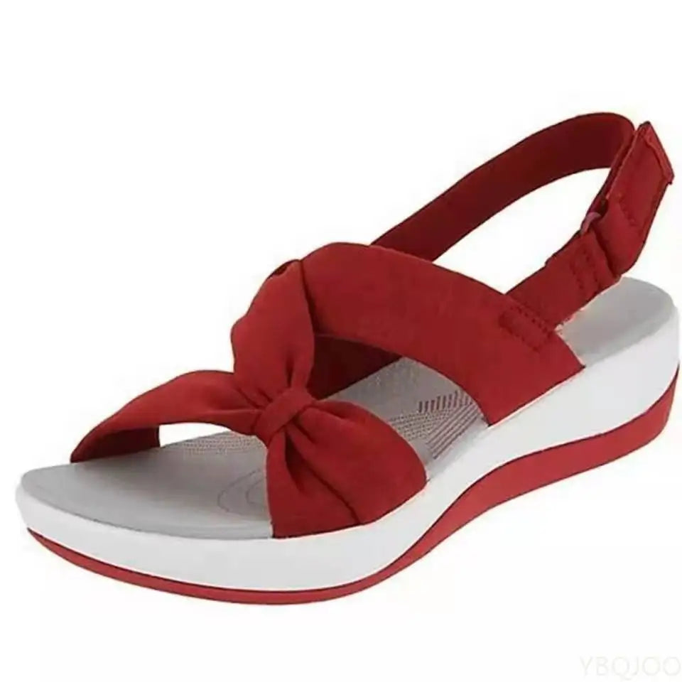 Women Sandals Summer 2022 Closed Toe Roman Sandals Women Bow Platform Wedges Sandals Women 2 Flat Sandals Plus Size