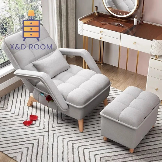 X&D Lazy Sofa Can Lie Or Sit Home Living Room Bedroom Balcony Office Napping Leisure Dual Purpose Sofa Nail Chair Comes Pedals