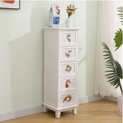 Multi-function Bed Side Table Cartoon Girl Wooden Chest Of Drawers 30cm Seam Storage Cabinet Multilayer Furniture For Bedroom