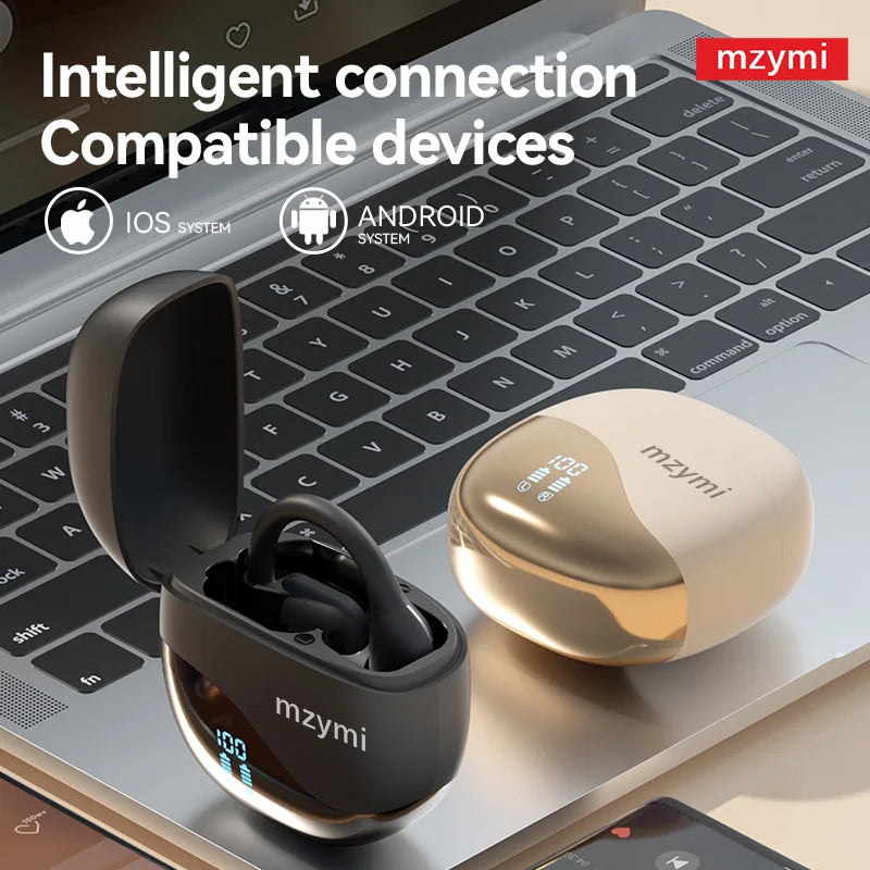 mzymi M62 Wireless Earbuds Hifi Sound Bluetooth 5.3 Headphones Over-Ear Headset Waterproof TWS Earphones With Mic For XIAOMI