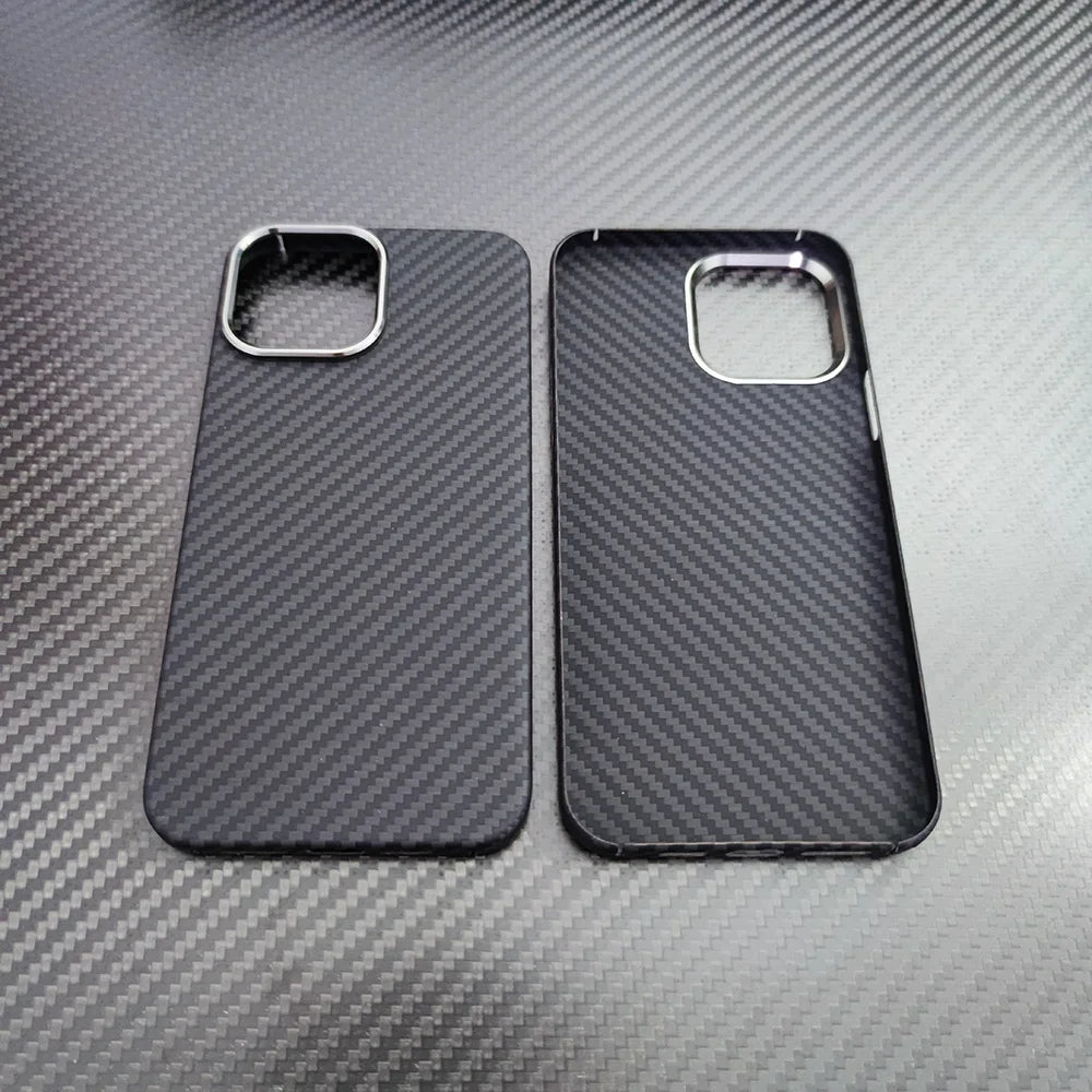 real carbon fiber phone case for iphone16 1514 13 12 pro max case metal ring aramid fiber phone cover for iphone 15/12/13 pro