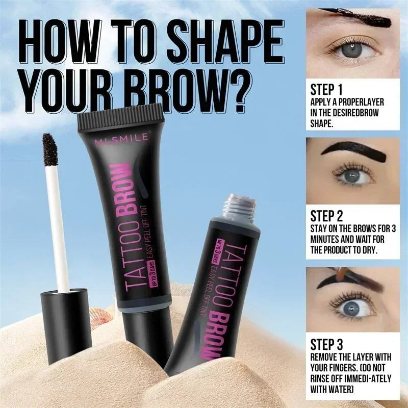 New Tearing Eyebrow Gel Makeup Semi-Permanent Waterproof Long Lasting Tattoo Tint Sweatproof Peel Off Dye Eyebrow Cream Cosmetic