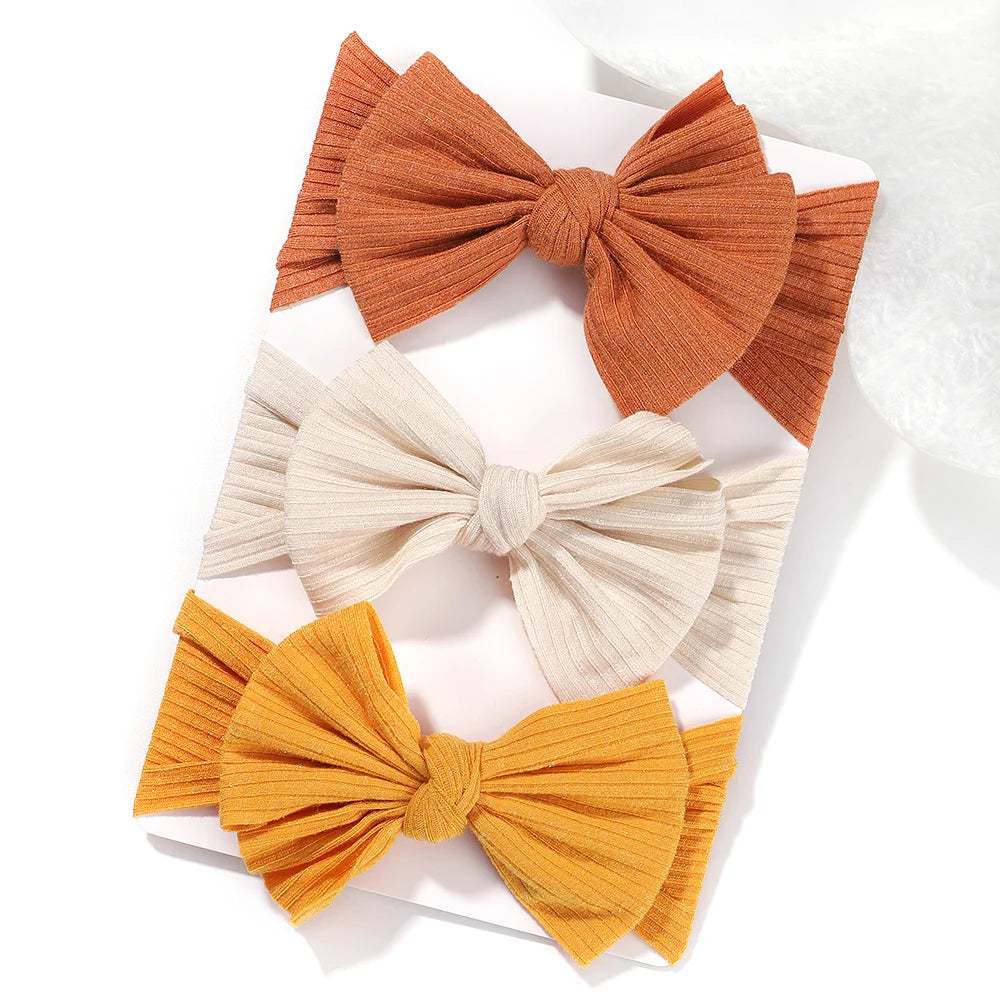 3Pcs/Lot Baby Girl Headband Set Girls Bow Knotted Hair Bands Soft Knitted Kids Headwear Newborn Turban Baby Hair Accessories