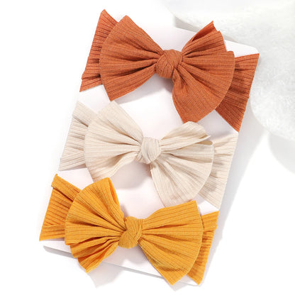 3Pcs/Lot Baby Girl Headband Set Girls Bow Knotted Hair Bands Soft Knitted Kids Headwear Newborn Turban Baby Hair Accessories