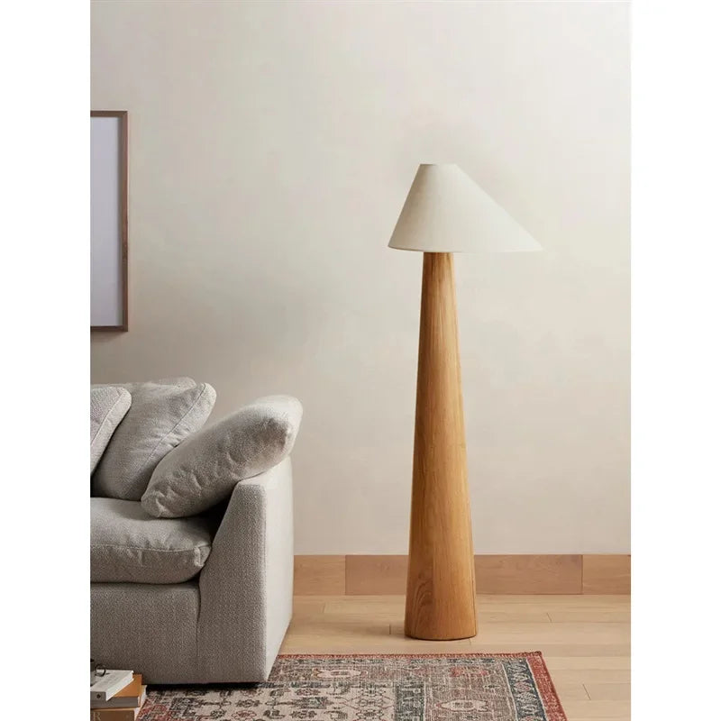 Creative Living Room Wabi-sabi Style Japanese Design Floor Lamp Solid Wood Table Light Bedroom Bedside Study Retro Minimalism