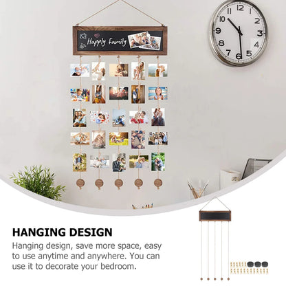 1 Set Wall Photo Picture Organizer Photo Holder Wall Collage Picture Frame Organizer with Clip Decoration Frames