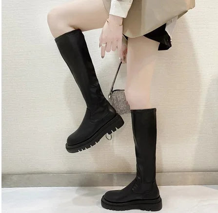 New Female Platform Thigh High Boots Fashion Slim Chunky Heels Over The Knee Boots Women Party Shoes Woman 2023