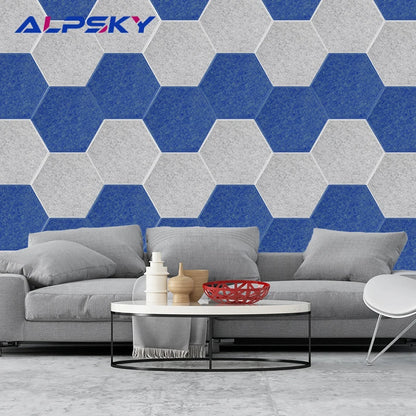 12 Pcs Hexagon Polyester Acoustic Panel Sound Proof Soundproofing Wall Panels Wall Decor For Kids Rooms Nursery Office Stickers