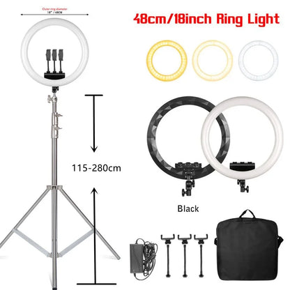 SH 45cm 18 inch Ring Light With Tripod Stand Usb Charge Selfie Led Lamp Dimmable Photography Light For Photo Photography Studio