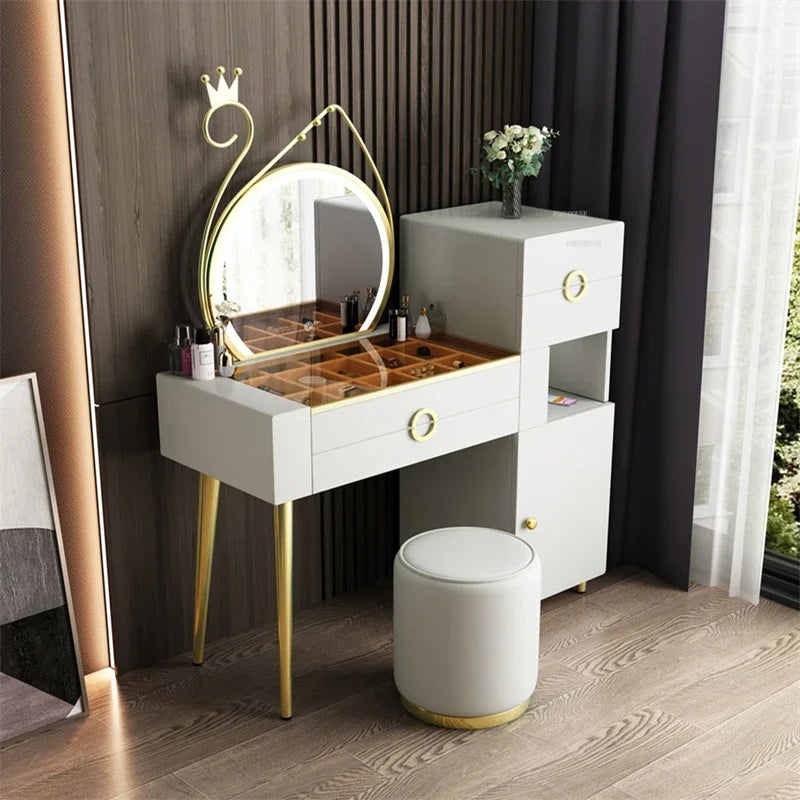 Nordic simple makeup Dressing Tables Ins Bedroom Storage Bedside Cabinet Modern Luxury Home Dressers Dresser Bedroom Furniture Z