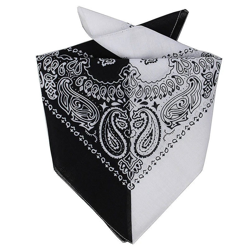 Unisex Men Women Cotton Bandana Hairband Cowboy Mens Biker Sports Headwear Wrist Hairwrap Single Sided Head Wrap Scarf Paisley