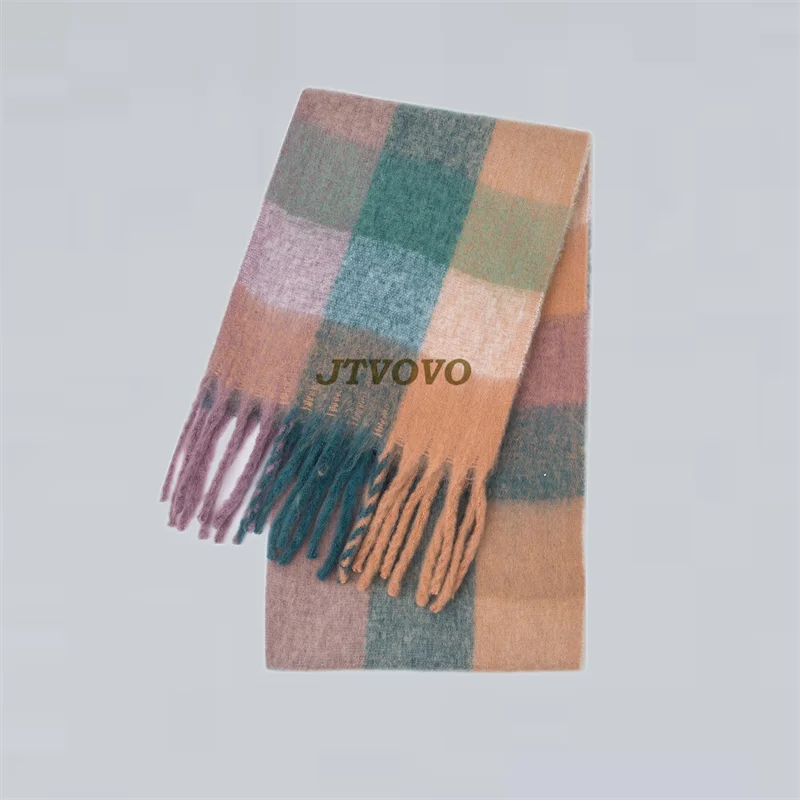 Fashion New Korea Styles Cashmere Scarf Winter Women Warm Thick Shawl Wraps Female Pashmina Long Tassel Foulard Blanket