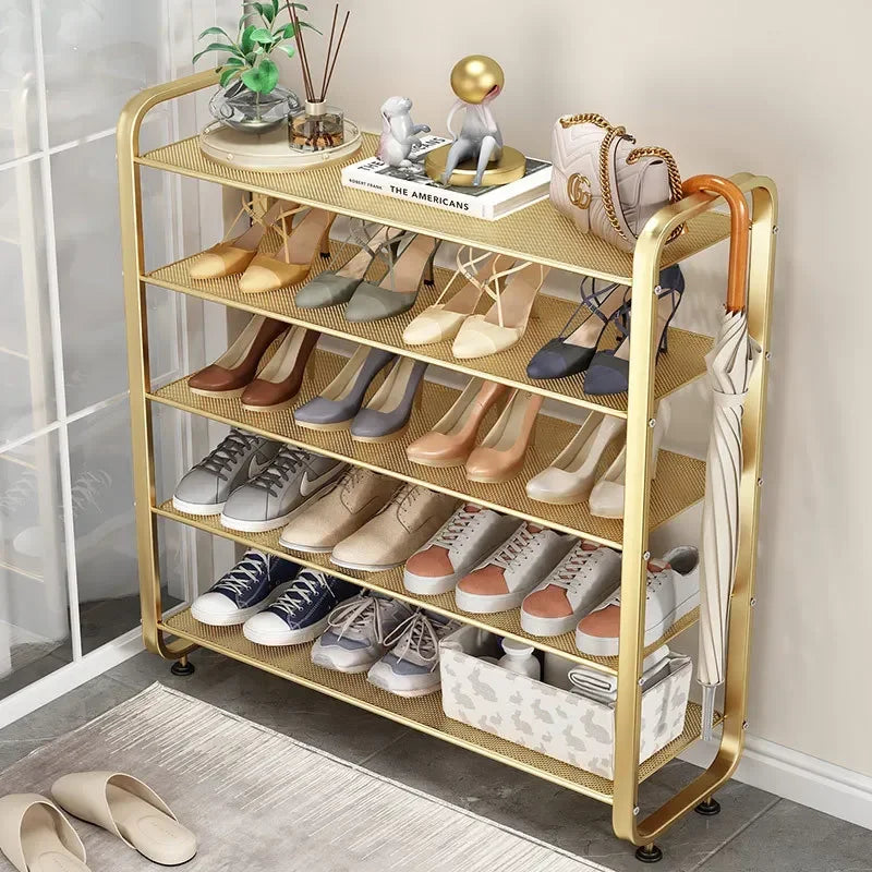 Iron art simple shoe cabinet assembly home rental house multi-layer space saving storage racks