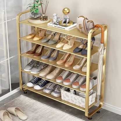 Iron art simple shoe cabinet assembly home rental house multi-layer space saving storage racks