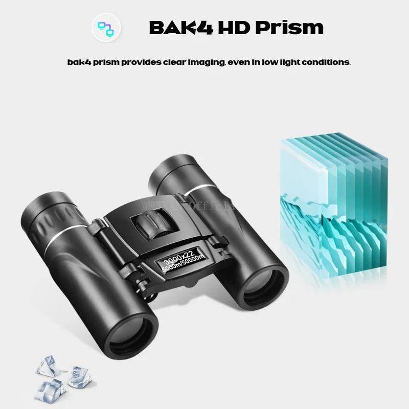 3000X22 50000m Zoom BAK4 HD Professional Powerful Binoculars Long Range Prismatic Telescope Portable Monocular Hunting