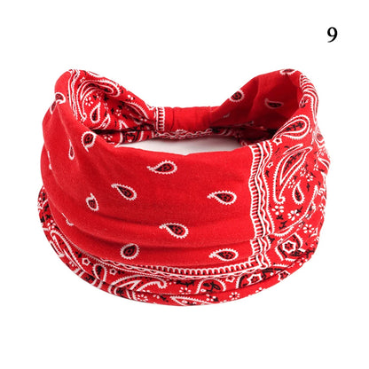 Boho Knot Turbans Yoga Elastic Head Wrap Women Headband Wide Hairbands Headwear Floral Bandanas Fashion Hair Band Accessories