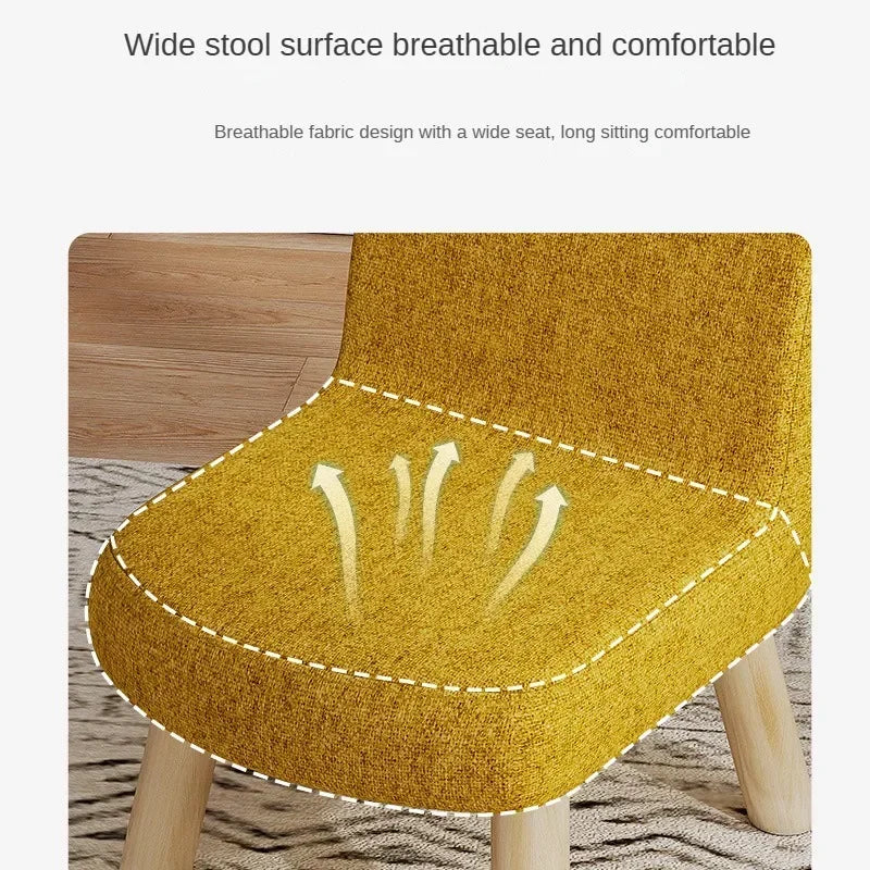 Stool Household Backrest Adult Small Chair Living Room Sofa Simple Bench Door Shoe Changing Stool Children's Low Stool