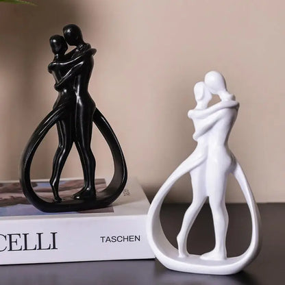 Modern Abstract Hugging Couple Statue Home Decoration Figure Sculptures & Figurines for Interior Aesthetic Living Room ornaments