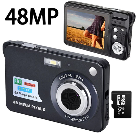 48MP LCD Screen HD Digital Child Camera Video Camera Outdoor Anti-Shake Instant Photo Camera Rechargeable Photography Camcorder