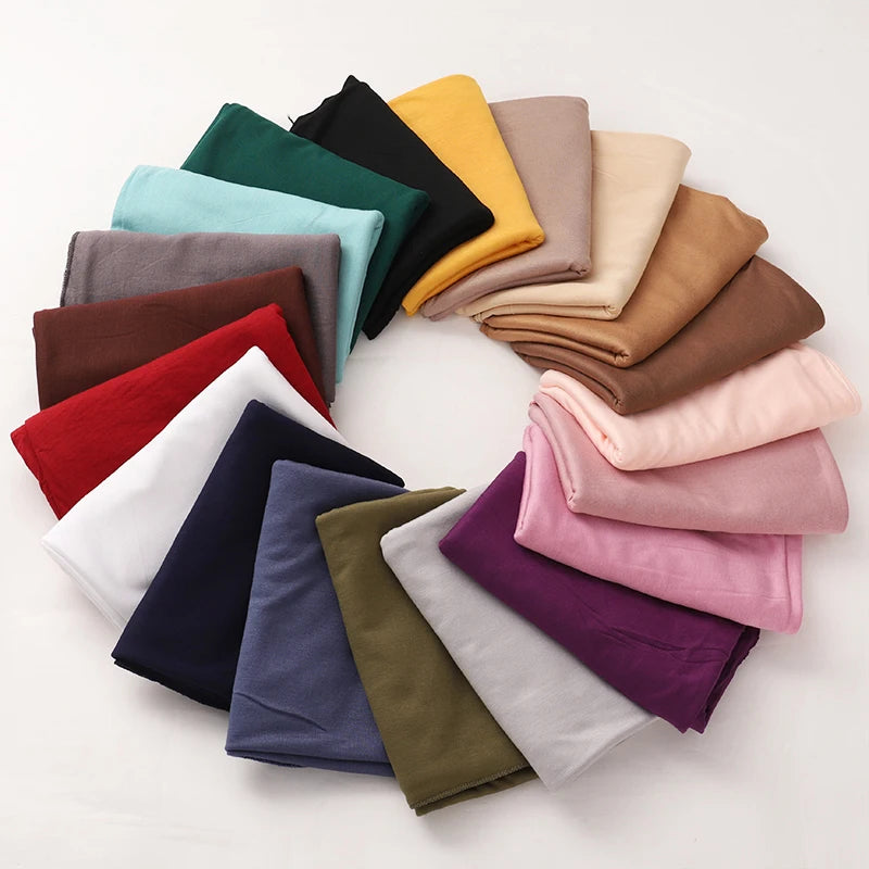 Modal Cotton Jersey Hijab Scarf Long Muslim Shawl Plain Soft Turban Tie Head Wraps For Women Africa Headband 170x60cm