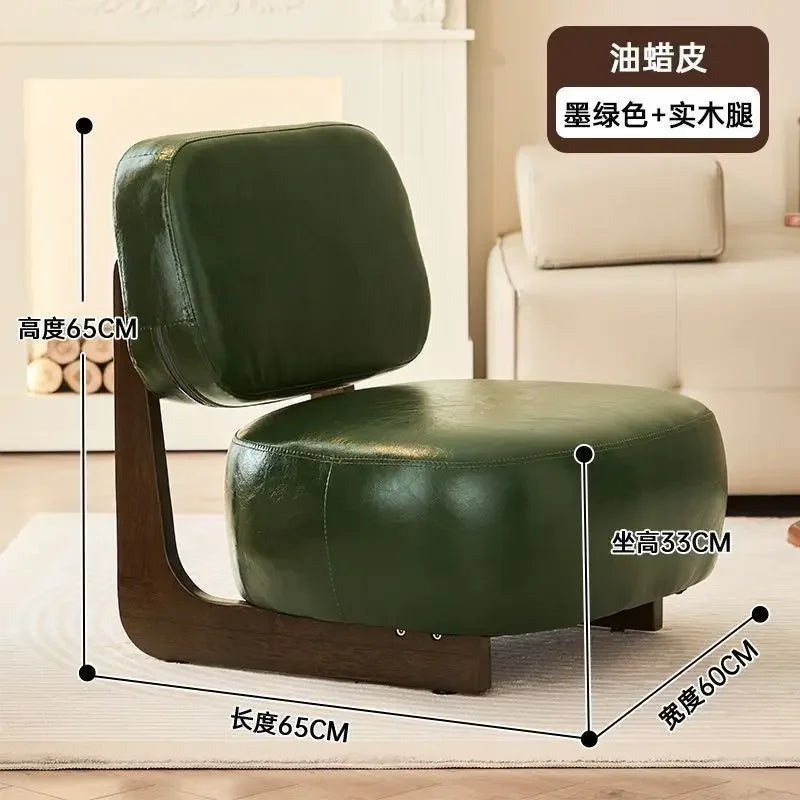 Modern minimalist single sofa chair cute single chair sofa chair solid wood simple floor lazy living room balcony