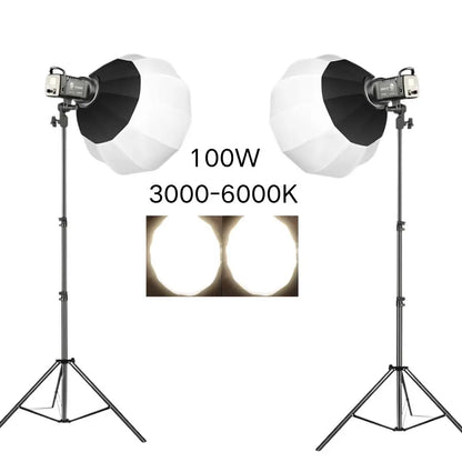 2 pack 100W Photography LED Video Light  Daylight-Balanced Sun Lamp for Portrait Flash Studio Accessories Youtube Live