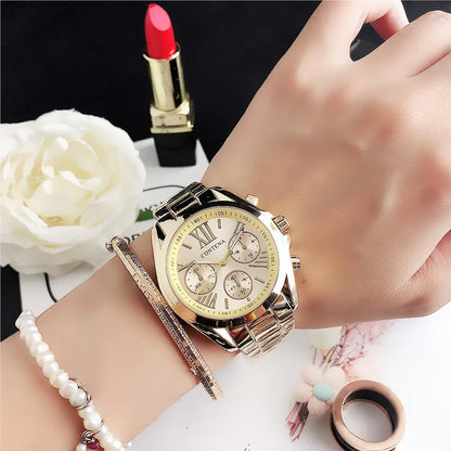 New Creative Watch Women Watches Luxury Rose Gold Quartz Ladies Watches Stainless Steel Bracelets Wristwatches Reloj Mujer