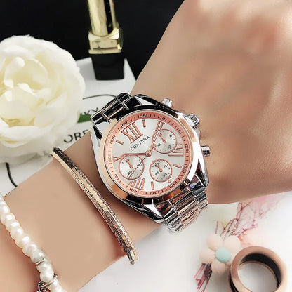 New Creative Watch Women Watches Luxury Rose Gold Quartz Ladies Watches Stainless Steel Bracelets Wristwatches Reloj Mujer